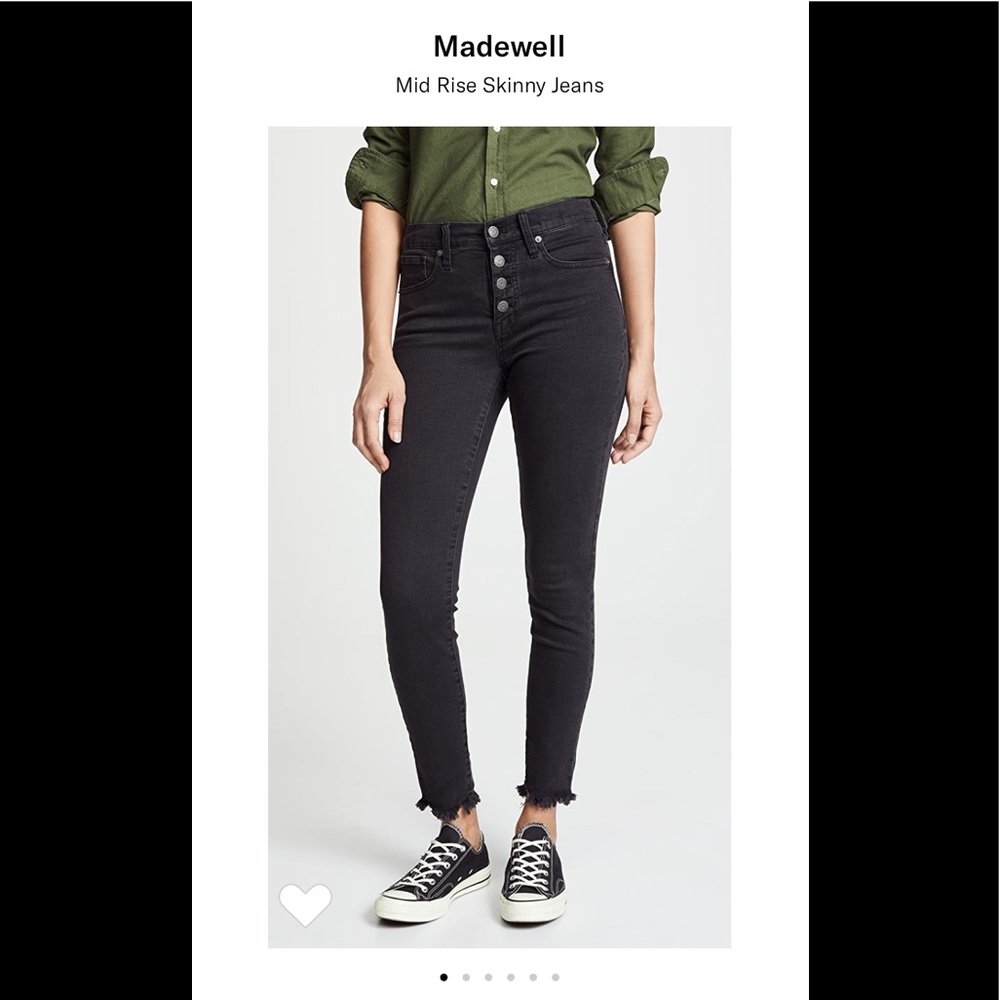 **NWT madewell sz 26 mid-rise skinny berkeley blk